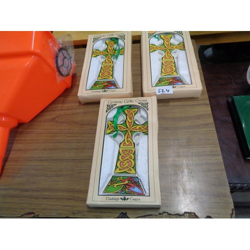 524 - Claddagh Crosses X 3