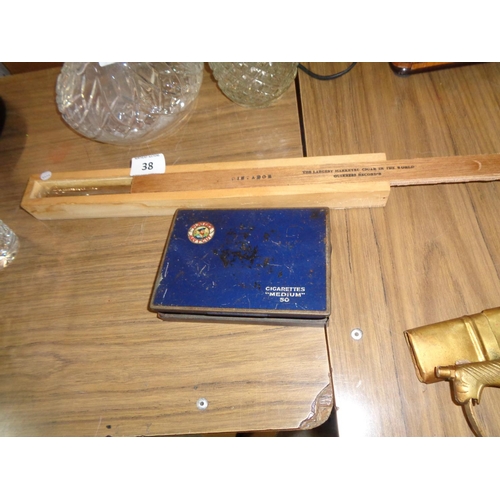 38 - Players Cigarette Tin & Biggest Marketed Cigar