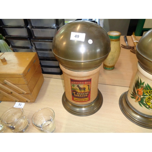 49 - Shop Tobacco Jar - Ceramic with Copper Lid (highly collectible)