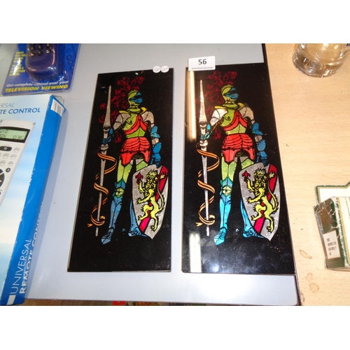 56 - 1970s Glass Knight Coloured Panels (5 x 11