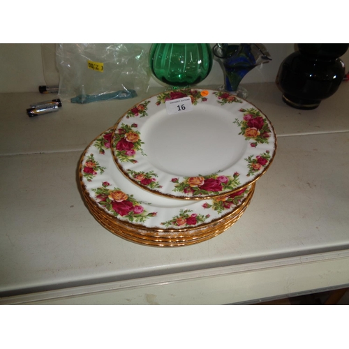 16 - 6 Old Country Rose Salad Plates