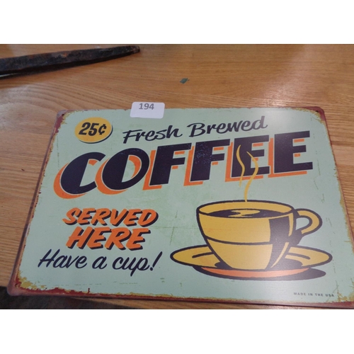 194 - Coffee Tin Sign (8