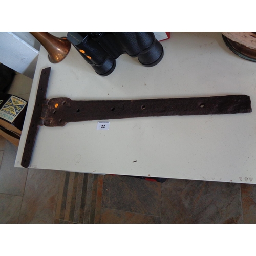 22 - Vintage Cast Iron Door Hinge