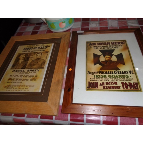 405 - 2 Irish Heroes Prints in Frames