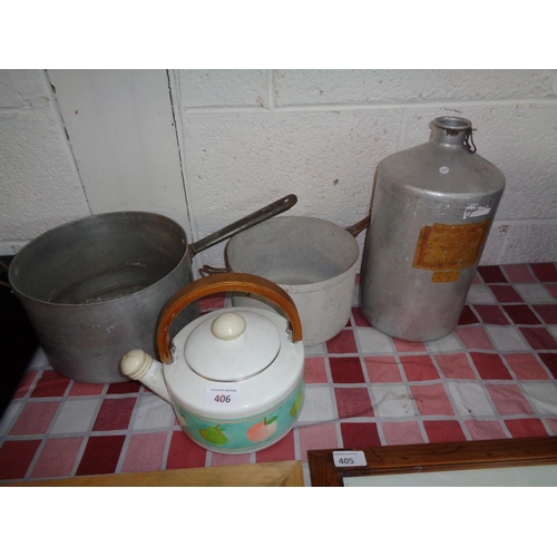 406 - Vintage Pots & Kettle