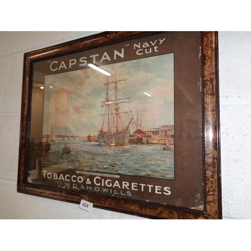 424 - Original Wills Capstan Navy Cut Cigarette Advertising in Original Wills Frame (23