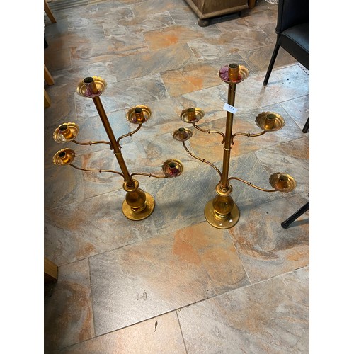 191 - 2 Early 20th Century Church Candleabras in Brass