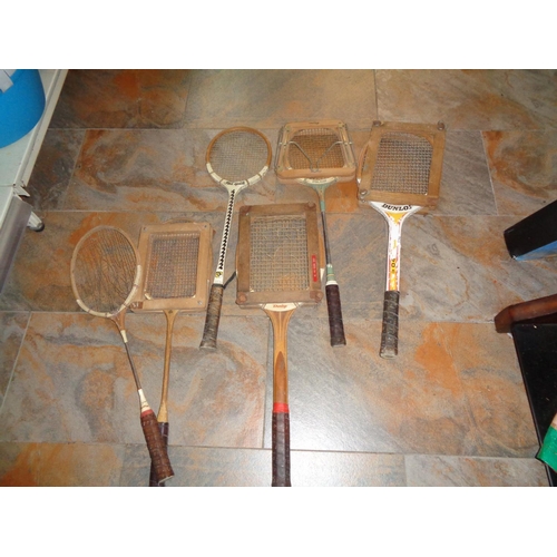 129 - Lot of Vintage Tennis Racquets