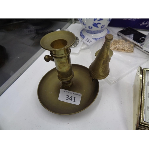 341 - Brass Chamber Candle & Douter