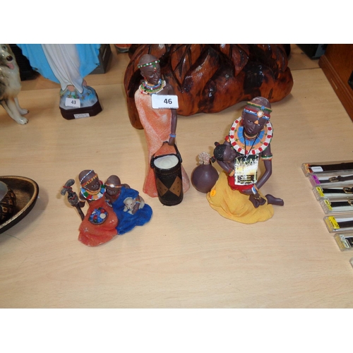 46 - Masai Figurines x 3