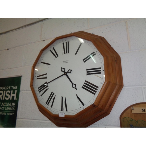 516 - Large Kitchen Clock (working -2ft diameter)