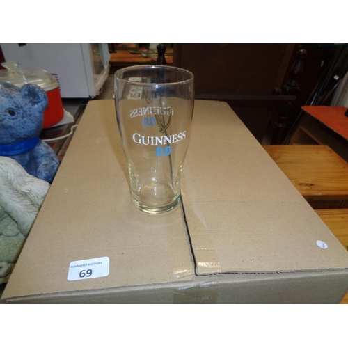 69 - Box of Guinness Pint 0.0 Glasses (24)