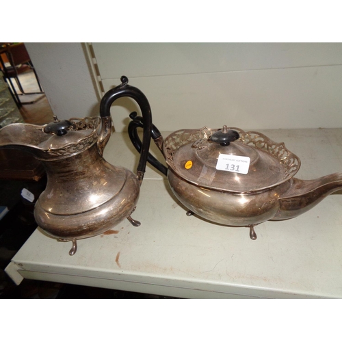 131 - 2 Silver Plated Tea & Coffee Pots