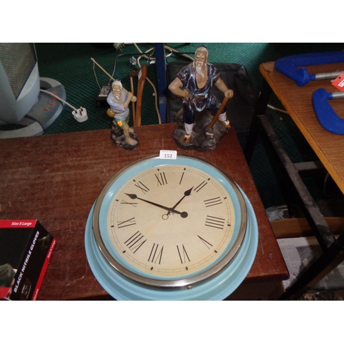 152 - 2 Chinese Warriors & Kitchen Wall Clock