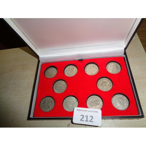 212 - 1940-60 English 1 Shilling Set