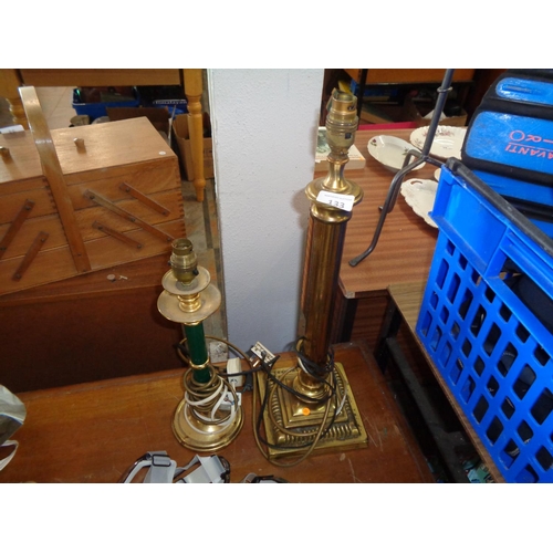 133 - Large Solid Brass & 1 Decorative Lamps