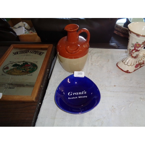 183 - Grants Ashtray & Monks Whiskey Flagon