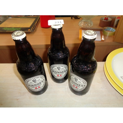 231 - 3 Bottles of Guinness Original 500ml (Display only)