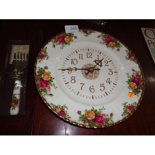 241 - Old Country Rose Clock & Fork