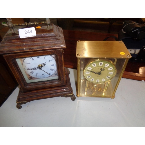 243 - 1 Carriage Clock & 1 Mantle Clock