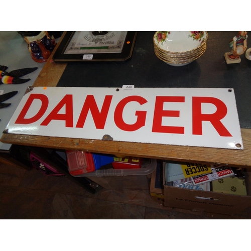 248 - 1950s Enamel Danger Sign (27