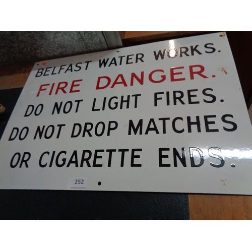 252 - Belfast Water Works Original Enamel Sign