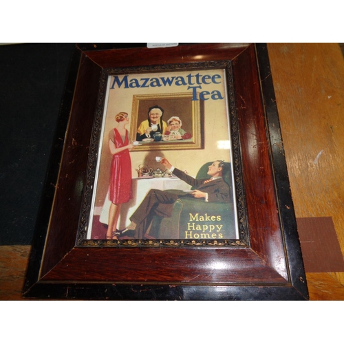 253 - Mazawautte Tea Original Advertising in Frame