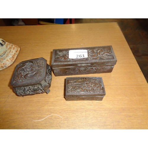 261 - 3 Old Trinket Boxes