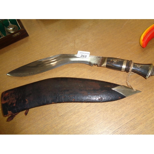 263 - Large Gurkha Knife in Sheath