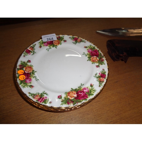 264 - Old Country Rose Salad Plates x 6