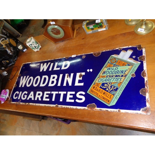 286 - Original Wild Woodbine Enamel Sign (4ft x 18