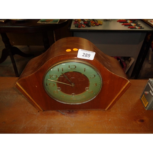 289 - Vintage Mantle Clock (working with key)