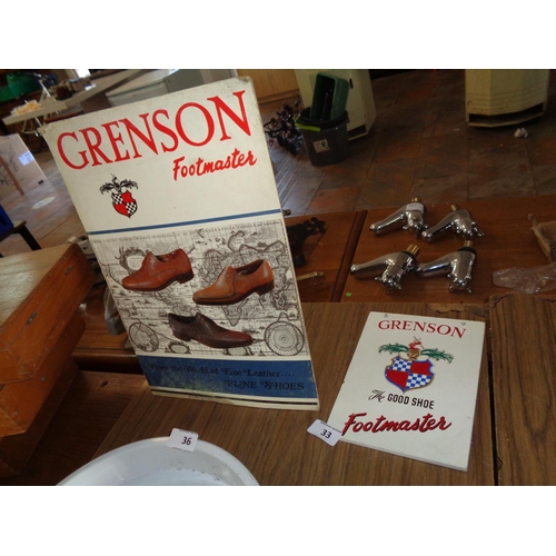 33 - 2 Grenson Tabletop Cardboard Advertisings