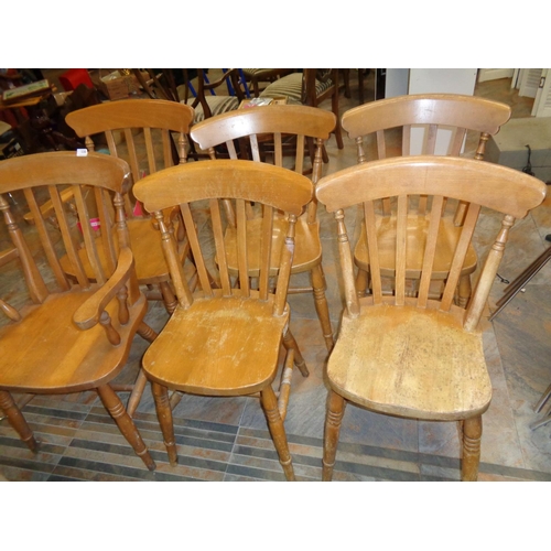 116 - 6 Pine Kitchen Farmhouse Style Kitchen Chairs