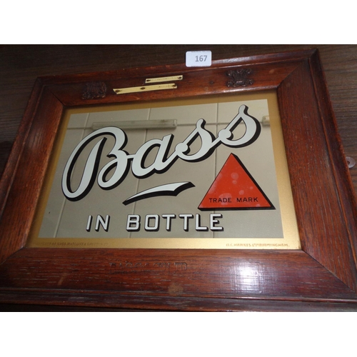 167 - Original Bass 1910-20 Mirror with Embossed Frame