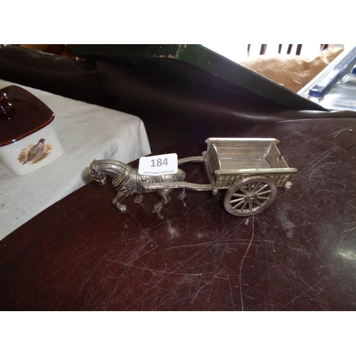 184 - Silver Plated Horse & Cart