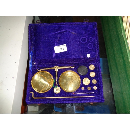 21 - Set of Jewellers Scales in Original Box