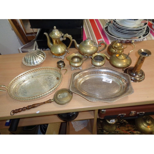 458 - Lot of Brass & Silver Plate