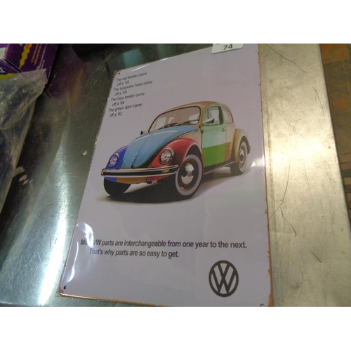 74 - Retro VW Beetle Tin Sign (12