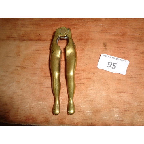 95 - Set of Brass Ladies Legs Nutcracker