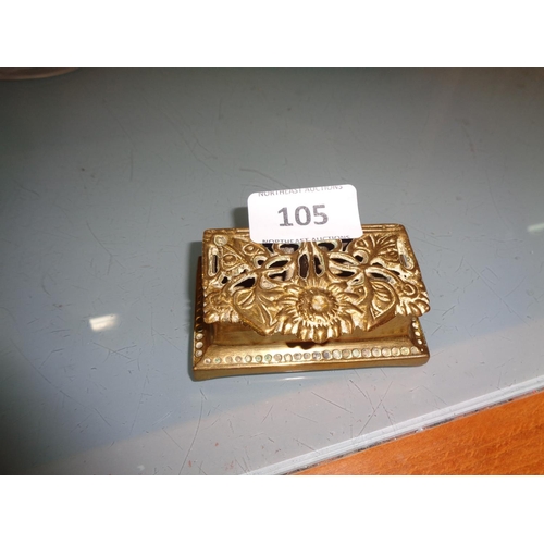 105 - Brass Antique Stamp Collectors Box