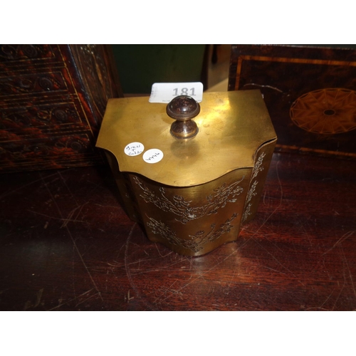 181 - Original Brass Tea Caddy in Great Condition