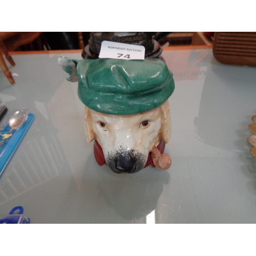 74 - Austrian Tobacco Jar in the Form of a Dogs Head (late 19th century)