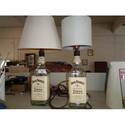 11 - 2 Jack Daniels Table Lamps (rewired & ready)