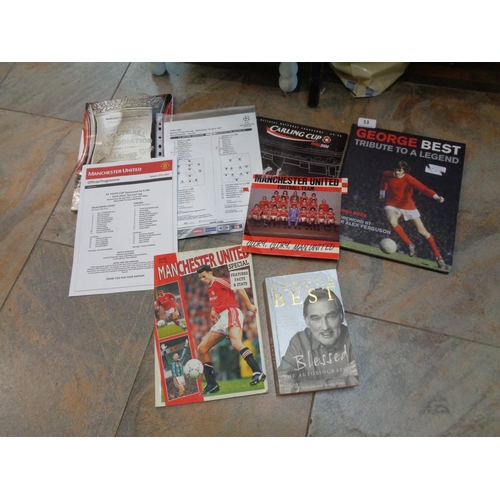 53 - Lot of George Best Books + Man Utd Memoribilia