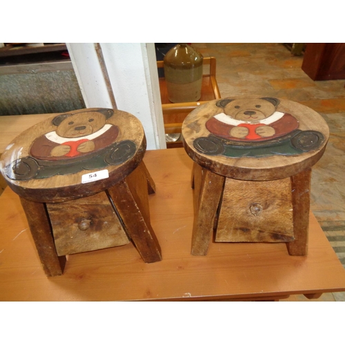 54 - 2 Kids Stools with Storage