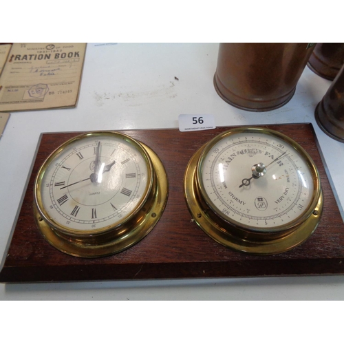 56 - Quartz Wall Clock & Barometer