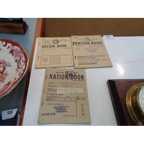 57 - 3 Ration Books from 1940s & 1950s