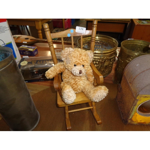 124 - Ornamental Rocking Horse with Teddy