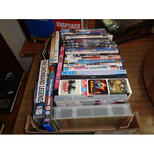 128 - Box of DVDs,Videos & CDs